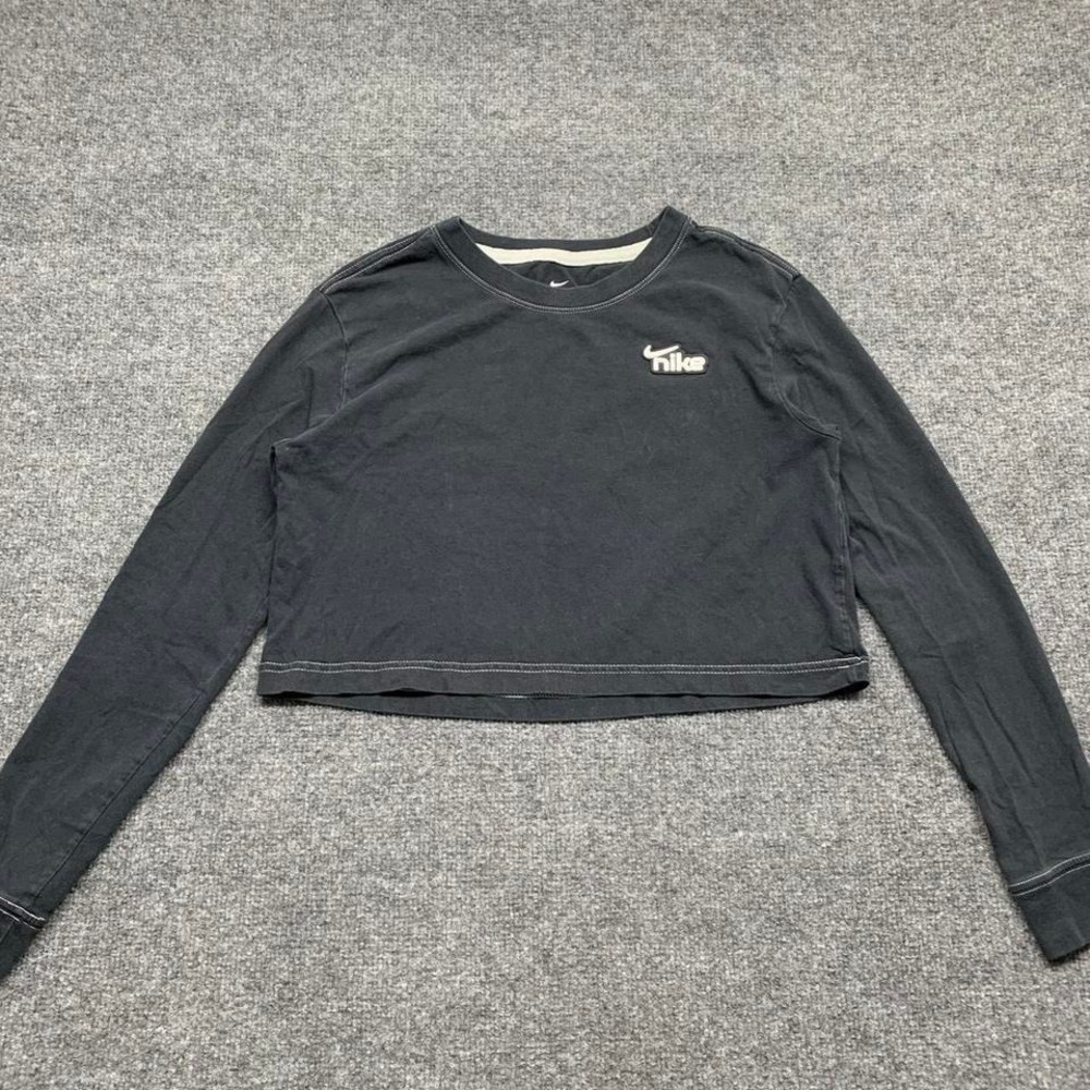 Womens Nike Side Swoosh Cropped Longsleeve Tee‎ Size XS